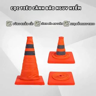 Cọc Tiêu Giao Thông Phản Quang Gấp Gọn 48cm/65cm – Cọc Cảnh Báo An Toàn, Phân Luồng Đường Bộ & Công Trường