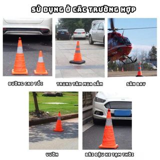 Cọc Tiêu Giao Thông Phản Quang Gấp Gọn 48cm/65cm – Cọc Cảnh Báo An Toàn, Phân Luồng Đường Bộ & Công Trường