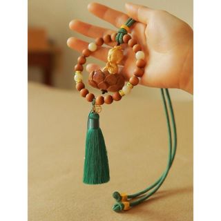 Khánh treo gương xe ô tô quan âm và phật tổ vòng gỗ hoàng liên trang trí ô tô Nội Thất