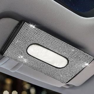 Hộp Da Đựng Khăn Giấy Đính Đá Xinh Xắn treo kính ô tô,để taplo có nhiều màu