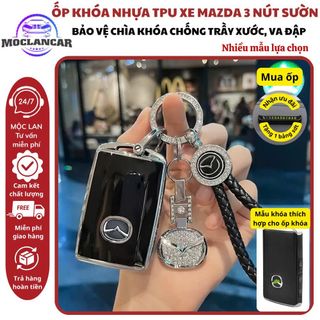 ( 3 Nút Sườn) Bao Chìa Khóa Mazda 3 CX3 CX30 - 2020 - 2023, CX8 2022 2023 Chất Liệu TPU Cao Cấp