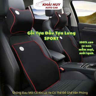 (Sport)Gối Tựa Đầu Ô Tô Tựa Lưng Cao Su Non Mềm Mại Thoáng Mát Giảm Mỏi Cổ Lưng Người Sử Dụng