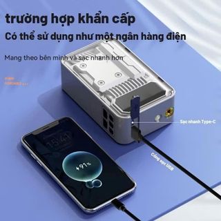 Máy Bơm Lốp Xe Hơi / Xe Đạp Tự Động Thông Minh Không Dây Có Đèn Nhỏ Tiện Tiện Lợi -Mộc Lan Car
