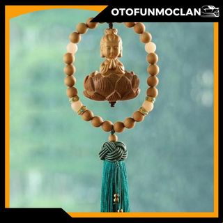 Khánh treo gương xe ô tô quan âm và phật tổ vòng gỗ hoàng liên trang trí ô tô Nội Thất
