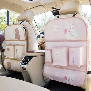 Túi Đựng Đồ Đa Năng Khiêm Bàn Ăn Chất Liệu Da PU Họa Tiết Hoạt Hình Gắn Sau Ghế Xe Hơi khaihuyauto
