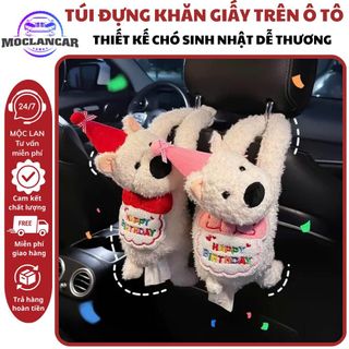 Hộp Đựng Khăn Giấy Treo Vai Ghế Ô Tô Hình Cún Sinh Nhật Dễ Thương Trang Trí Nội Thất Xe Dễ Thương