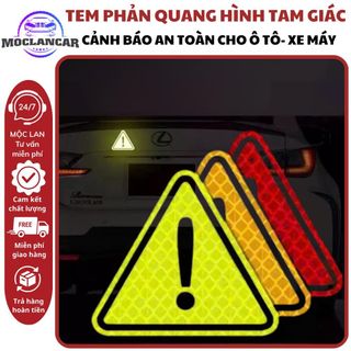 Miếng Dán Phản Quang Hình Tam Giác Cảnh Báo An Toàn Ban Đêm Dán Sau Ô TÔ Và Xe Máy [Giá Sốc]