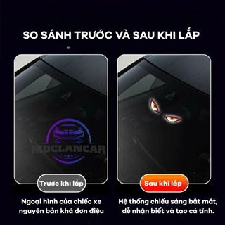 Đèn LED Ô Tô Hình Mắt Quỷ Sử Dụng Năng Lượng Mặt Trời, Cảm Biến Thông Minh, Thiết Kế Độc Đáo