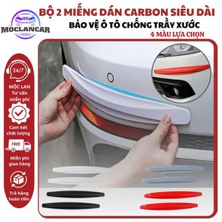 Bộ 2 Miếng Dán Carbon Siêu Dài Bảo Vệ Tấm Cản Trước Xe Ô Tô Chống Va Đập Trầy Xước Góc Xe-Mộc Lan