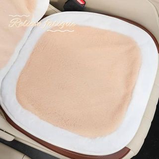 (GT02) Bộ Lót Ghế Ô Tô Lông Thỏ Màu Kem Cao Cấp Trang Trí Nội Thất Xe Hơi,Ghế Văn Phòng
