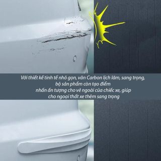 Bộ 2 Miếng Dán Carbon Siêu Dài Bảo Vệ Tấm Cản Trước Xe Ô Tô Chống Va Đập Trầy Xước Góc Xe-Mộc Lan