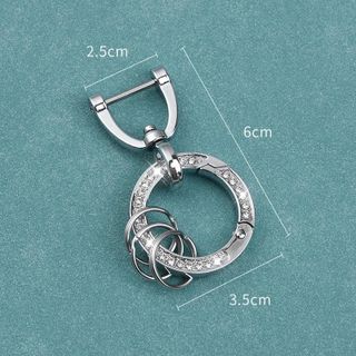 Móc khuyên đá - Móc Khóa Hình Móng Ngựa Đính Đá Sang Trọng Móc Khóa Tròn Xoay 360 Độ Đính Đá