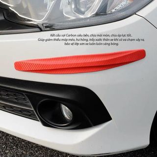 Bộ 2 Miếng Dán Carbon Siêu Dài Bảo Vệ Tấm Cản Trước Xe Ô Tô Chống Va Đập Trầy Xước Góc Xe-Mộc Lan