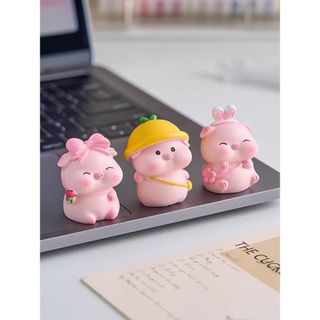 Mô Hình Heo Giả Đá Mini Trang Trí Taplo Ô Tô Dễ Thương Tiểu Cảnh, Bày Bàn Làm Việc, Bàn Học, Tủ Sách