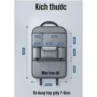 Túi treo đồ ghế sau ô tô túi treo đồ đa năng trên ghế ô tô chất liệu da lộn Nội Thất Phụ Tùng