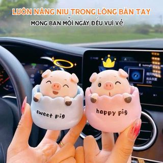 Heo Happy Pig,Lucly Pig,Sweet Pig, Lovely Pig Lò Xo Lắc Lư Trang Trí Taplo Ô Tô Quà Tặng Dễ Thương