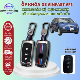 (Mẫu Mới) Ốp Chìa Khóa Xe Điện Vinfast VF5 Chất Liệu Hợp Kim - Bảo Vệ Khoá Xe- Mộc Lan Car