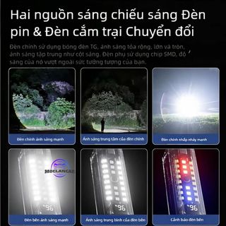 Đèn Pin F35 Đa Năng, Đèn Cứu Hộ Khẩn Cấp, Phá Kính, Cắt Dây An Toàn, Sạc Dự Phòng, Cảnh Báo Đỏ Xanh
