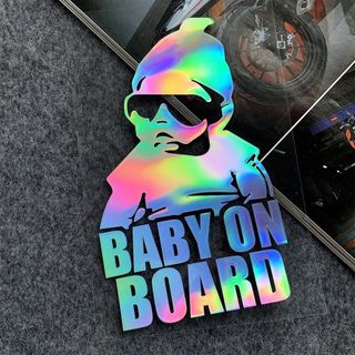 Baby In Car Nhãn Dán Phản Quang Nhãn Dán Cảnh Báo Mẹo Xe Hơi Phụ Kiện Kính Chắn Gió Cửa Sổ Ô Tô Decal khaihuyauto