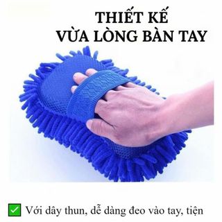 Găng Tay Rửa Xe Bọt Biển Cao Cấp Có Quai Cầm – Mút Rửa Xe 2 Mặt Siêu Thấm Hút, Không Trầy Xước Sơn