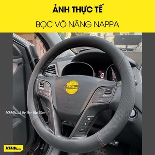 Bọc Vô Lăng Ô Tô Bằng Da Nappa Dáng Tròn SIZE 38cm Chất Liệu Da PU Phối Carbon Cao Cấp MIX Logo Hãng Xe ô Tô