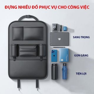 Túi treo đồ ghế sau ô tô túi treo đồ đa năng trên ghế ô tô chất liệu da lộn Nội Thất Phụ Tùng