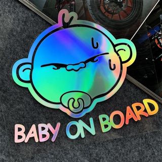 Baby In Car Nhãn Dán Phản Quang Nhãn Dán Cảnh Báo Mẹo Xe Hơi Phụ Kiện Kính Chắn Gió Cửa Sổ Ô Tô Decal khaihuyauto