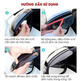Bộ 2 Miếng Dán Vè Che Mưa Gương Chiếu Hậu - Vè Che Mưa Chống Nước Hiệu Quả