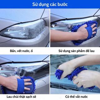 Găng Tay Rửa Xe Bọt Biển Cao Cấp Có Quai Cầm – Mút Rửa Xe 2 Mặt Siêu Thấm Hút, Không Trầy Xước Sơn