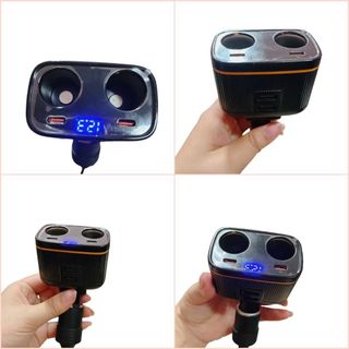 Tẩu Sạc Mới C27 PD45W Sạc Siêu Nhanh Trên Xe Ô Tô, Bộ Sạc Tích Hợp Công Suất Cao 145W Khải Huy Auto Car