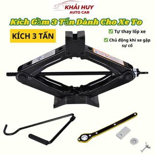 Bộ Kích Gầm Ô Tô, Kích Thay Lốp Cho Xe Hơi Có Đòn Bẩy Nâng Gầm Dễ Dàng Trọng Tải 3 Tấn Khải Huy Auto