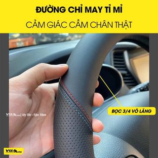Bọc Vô Lăng Ô Tô Bằng Da Nappa Dáng Tròn SIZE 38cm Chất Liệu Da PU Phối Carbon Cao Cấp MIX Logo Hãng Xe ô Tô