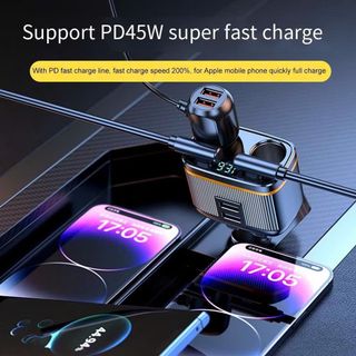 Tẩu Sạc Mới C27 PD45W Sạc Siêu Nhanh Trên Xe Ô Tô, Bộ Sạc Tích Hợp Công Suất Cao 145W Khải Huy Auto Car