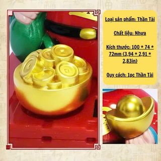Ông Tượng Thần Tài Đỏ Gật Đầu Đặt Taplo Ô Tô Bằng Năng Lượng Mặt Trời - Tượng Phật Dùng Để Trang Trí Xe Ô Tô
