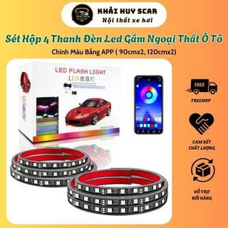 Set Hộp 4 Thanh Đèn Led Gầm Ngoại Thất Ô Tô Nhiều Màu Sắc Chỉnh Bằng APP ( 90cmx2, 120cmx2) - Khải Huy Scar
