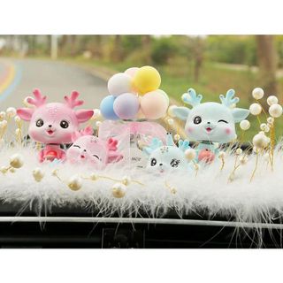 Set hươu trang trí Taplo-2 màu xanh hồng,mỗi con 1 tư thế khác nhau