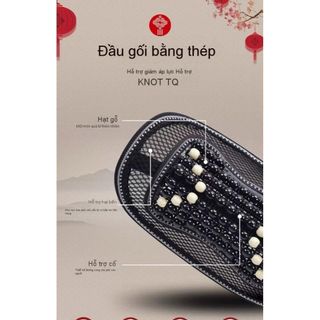 Tựa Lưng Lót Ghế Ô Tô Đan Xen Hạt Gỗ Giúp Massage Lưng Lưu Thông Máu - Lót Lưới Nâng Lưng Hạt Gỗ