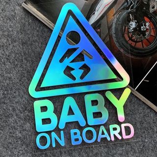 Baby In Car Nhãn Dán Phản Quang Nhãn Dán Cảnh Báo Mẹo Xe Hơi Phụ Kiện Kính Chắn Gió Cửa Sổ Ô Tô Decal khaihuyauto