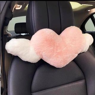 Gối Tựa Đầu / Tựa Lưng Hình Trái Tim Có Đôi Cánh Thiên Thần Chất Nhung Mềm Mịn Sử Dụng Ô TÔ Văn Phòng Cao Su