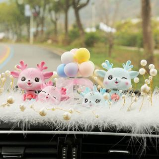 Set hươu trang trí Taplo-2 màu xanh hồng,mỗi con 1 tư thế khác nhau