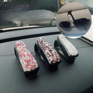 [sẵn Kho] Kẹp cài kính trên xe ô tô chất liệu đính đá cao cấp trên ô tô