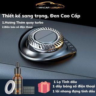 (2 in 1)Nước Hoa Ô Tô AROMATHERAPY cao cấp Năng Lượng Mặt Trời kèm bảng ghi số điện thoại đặt Taplo