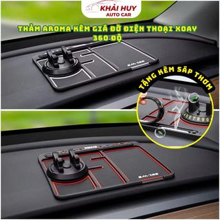 Thảm AROMA Kèm Giá Đỡ Điện Thoại Chống Trượt Xoay 360°–Tặng Kèm Sáp Thơm,Đế Silicon Chống Trượt Đa Năng