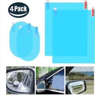 Miếng dán chống nước gương kính ô tô bộ 4 miếng, miếng dán chống bám nước gương chiếu hậu nano tiện dụng loại 1