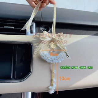 Khánh Treo Gương Ô Tô Hoa Linh Lan Và Đá Pha Lê, Ý Nghĩa May Mắn, Hạnh PHúc, Tài Lộc Khaihuyauto