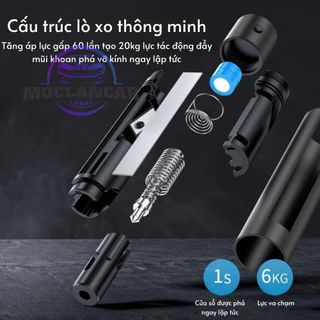 Búa Thoát Hiểm Phá Kính Ô Tô 4 Trong 1 Kiêm Bảng Số Điện Thoại, Đèn Pin Chiếu Sáng Và Dao Cắt Nhỏ Gọn