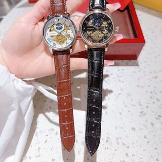 SĂN ĐỒNG HỒ NAM TRUNG CẤP PATEC DÂY DA MẶT SỐ LA MÃ MÁY CƠ