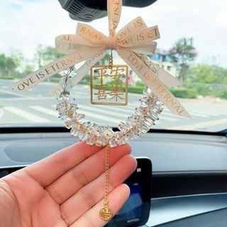 Khánh Treo Gương Ô Tô Hoa Linh Lan Và Đá Pha Lê, Ý Nghĩa May Mắn, Hạnh PHúc, Tài Lộc Khaihuyauto