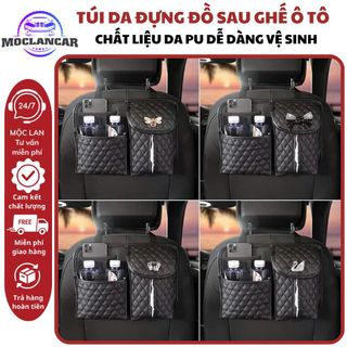 Túi Đựng Đồ Đa Năng Sau Ghế Mix Icon CAo Cấp Chất Liệu Da Đựng Đồ Tiện Lợi Khi Di Chuyển Trên Xe