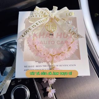 Khánh Treo Gương Ô Tô Hoa Linh Lan Và Đá Pha Lê, Ý Nghĩa May Mắn, Hạnh PHúc, Tài Lộc Khaihuyauto